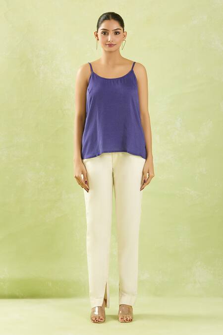 Shraddha Rambhia Blue Chanderi Printed Floral Shirt Collar High-low Online at Aza Fashions Shraddha Rambhia_Blue Chanderi Printed Floral Shirt Collar High-low_Online_at_Aza_Fashions