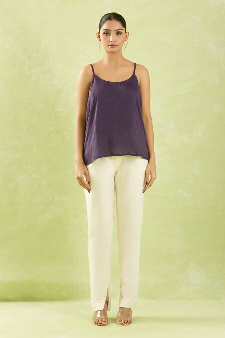 Shop Shraddha Rambhia Purple Chanderi Embroidery Collared Floral Print High-low Shirt Online at Aza Fashions Shop_Shraddha Rambhia_Purple Chanderi Embroidery Collared Floral Print High-low Shirt_Online_at_Aza_Fashions