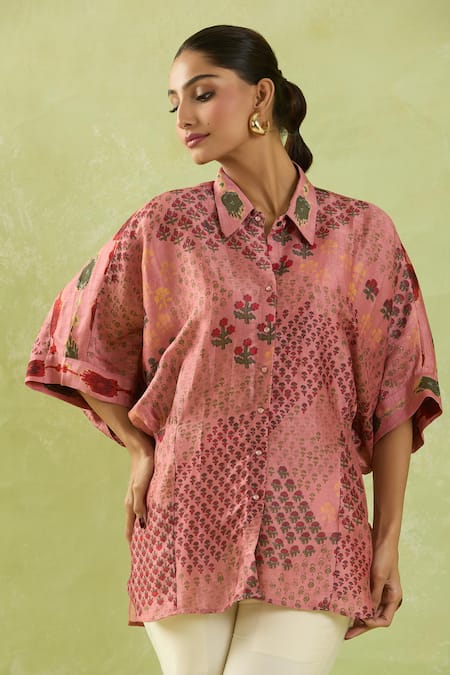 SHRADDHA RAMBHIA Mughal Print High-Low Shirt 