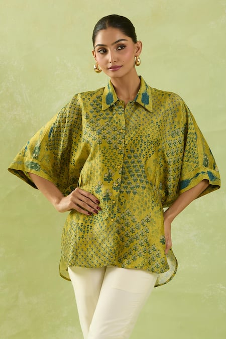 SHRADDHA RAMBHIA High-Low Mughal Print Shirt 