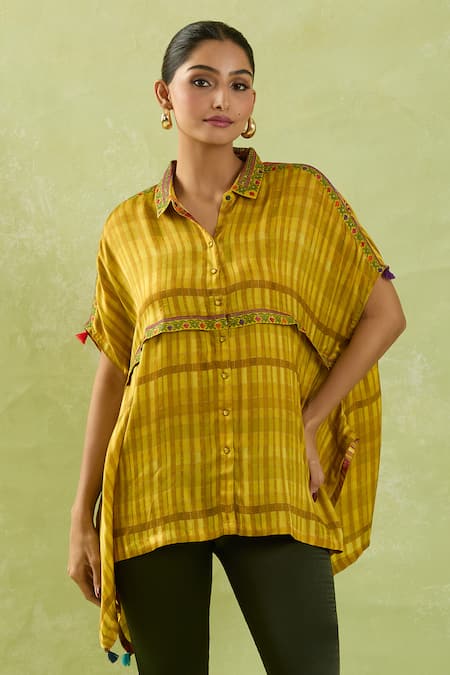 SHRADDHA RAMBHIA Checkered Print Asymmetric Shirt 