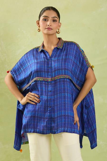 SHRADDHA RAMBHIA Stripe Print Asymmetric Shirt 