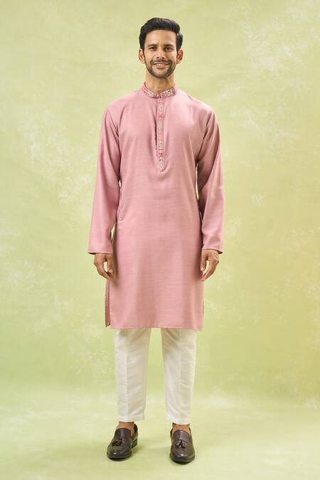 Rng Safawala Purple Silk, Cotton Mirrors, Embroidery Bandhgala And Kurta Set Online at Aza Fashions Rng Safawala_Purple Silk, Cotton Mirrors, Embroidery Bandhgala And Kurta Set_Online_at_Aza_Fashions