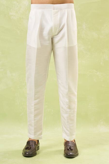 Rng Safawala_Blue Silk, Cotton Embroidery Dori Bundi And Kurta Set _at_Aza_Fashions