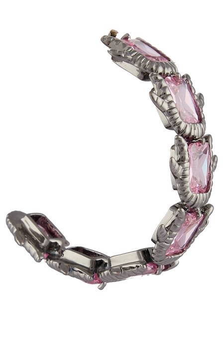 Buy_Outhouse_Pink Crystals Cluster Mini Hoops_Online_at_Aza_Fashions