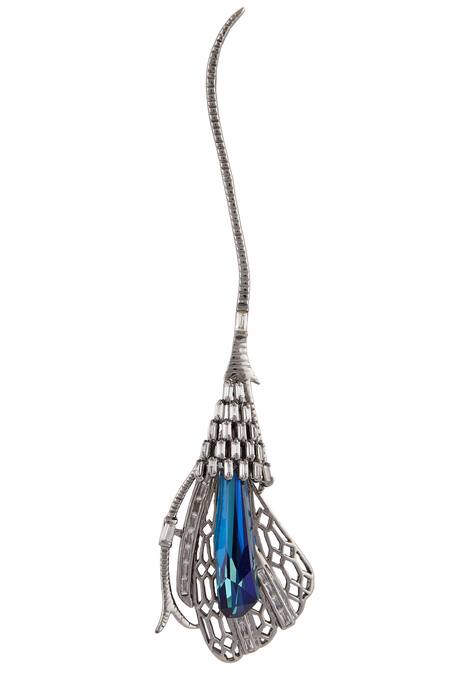 Outhouse Blue Crystals Enchanted Earrings Online at Aza Fashions Outhouse_Blue Crystals Enchanted Earrings_Online_at_Aza_Fashions