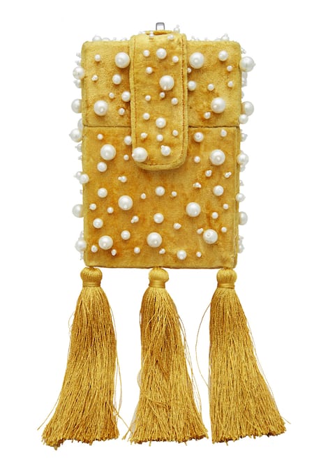 The Right Sided x Ridhi Mehra Pearl Embellished Square Box Clutch 