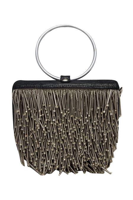 Black beaded crossbody discount bag