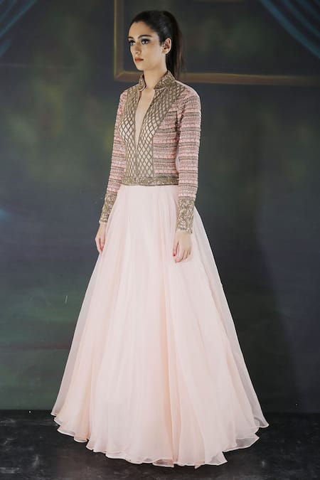 Neha Khullar Rose pink anarkali gown 