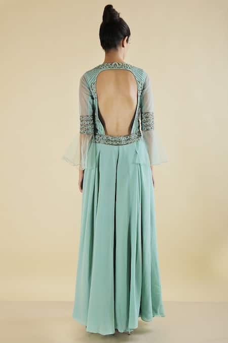 Neha Khullar Embroidered Pleated Jumpsuit For Kids