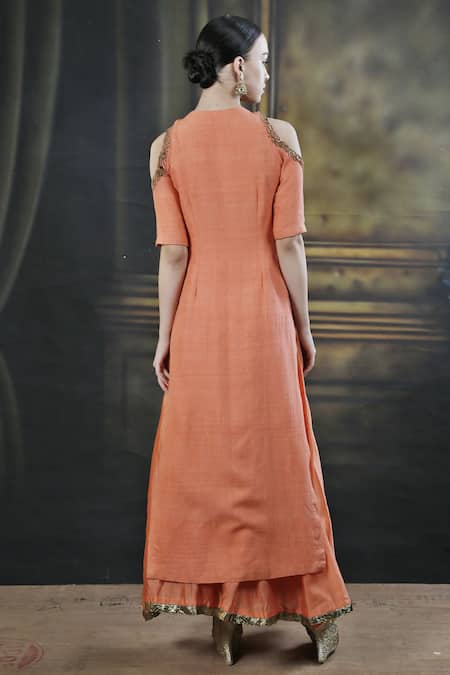 Neha Khullar Orange dori work kurta with palazzos 