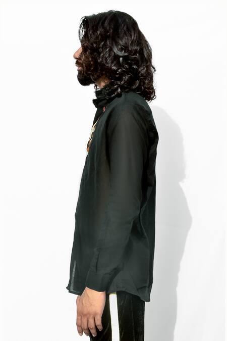 Buy Runit Gupta Black Cotton Embroidered Shirt Online at Aza Fashions Buy_Runit Gupta_Black Cotton Embroidered Shirt _Online_at_Aza_Fashions