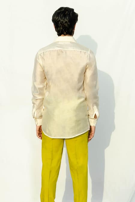 Shop Runit Gupta White Chanderi Silk Pintuck Shirt at Aza Fashions Shop_Runit Gupta_White Chanderi Silk Pintuck Shirt_at_Aza_Fashions