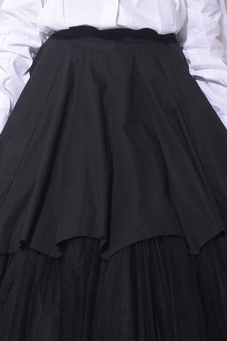 Shop Quod Black Cotton Ball Gown Skirt Online at Aza Fashions Shop_Quod_Black Cotton Ball Gown Skirt_Online_at_Aza_Fashions