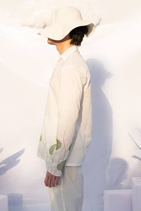 Buy Runit Gupta White Enzyme Washed Cotton Embroidered Shirt Online at Aza Fashions Buy_Runit Gupta_White Enzyme Washed Cotton Embroidered Shirt _Online_at_Aza_Fashions