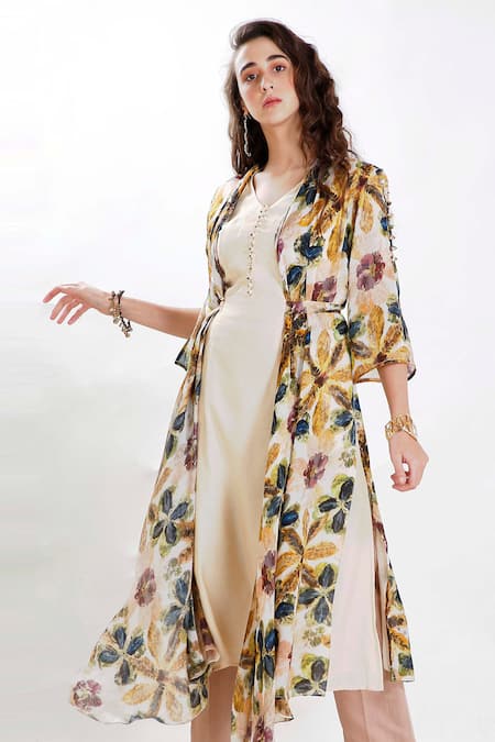Whimsical By Shica Silk Organza Printed Dress 