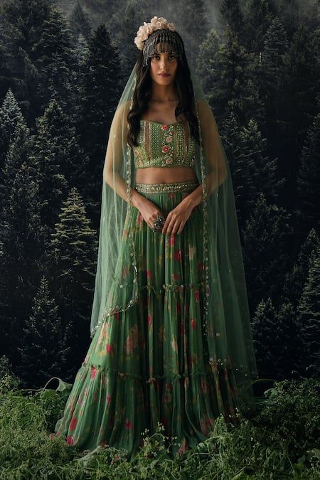 Paulmi And Harsh Floral Print Lehenga Set 