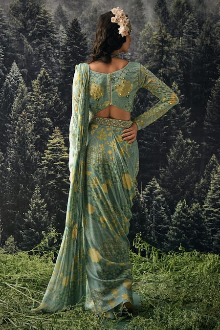 Paulmi And Harsh Pre-Draped Saree With Blouse 
