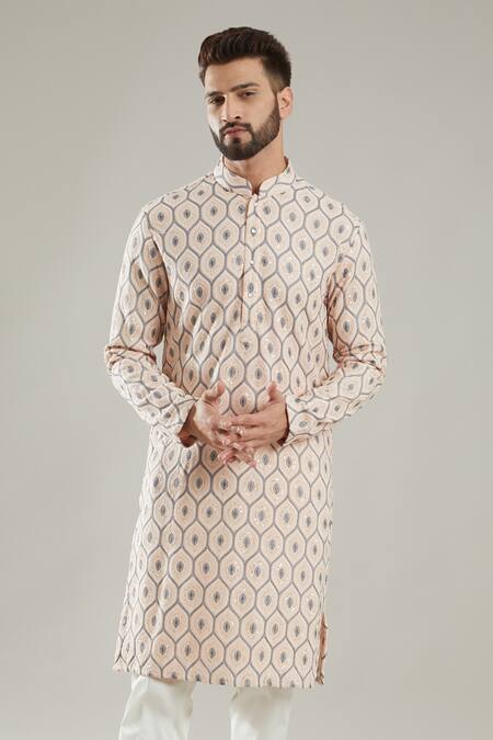 Kasbah Pink Georgette, Cotton Embroidery Silk Floral Full Sleeve Kurta Set Online at Aza Fashions Kasbah_Pink Georgette, Cotton Embroidery Silk Floral Full Sleeve Kurta Set _Online_at_Aza_Fashions