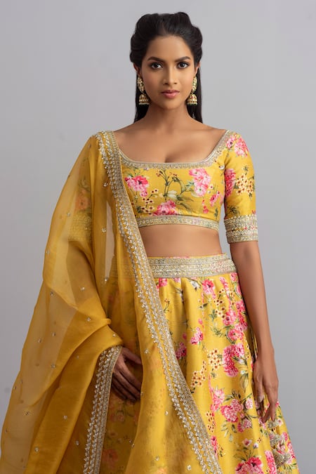 Buy Pink Lehenga And Blouse Raw Dupatta Embroidered Bridal Set For Women by  Anushree Reddy Online at Aza Fashions.