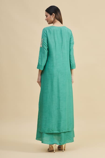 Zeel Doshi Silk Embroidered Tunic 