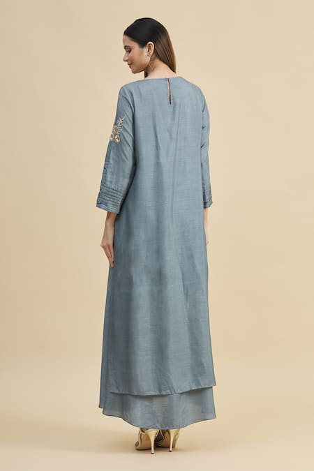 Zeel Doshi Silk Embroidered Tunic 