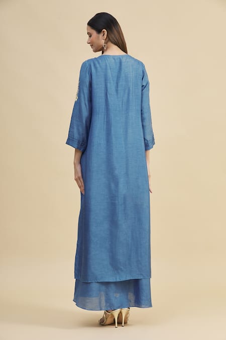 Zeel Doshi Silk Embroidered Tunic 