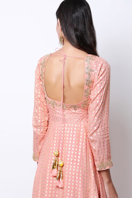 Buy_Nikasha_Yellow Square Neck Printed Anarkali Set _Online_at_Aza_Fashions