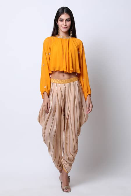 Buy Stylum Womens Embellished Rayon Pleated Kurta Dhoti Pant Set (set Of 2)  online