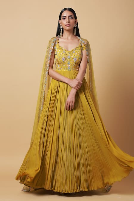 Niamh By Kriti Floral Embroidered Anarkali With Dupatta 