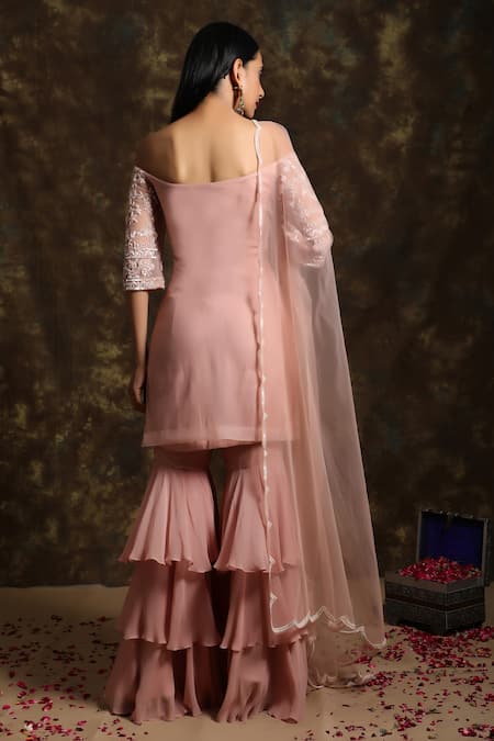 Niamh By Kriti Hand Embroidered Kurta Sharara Set 