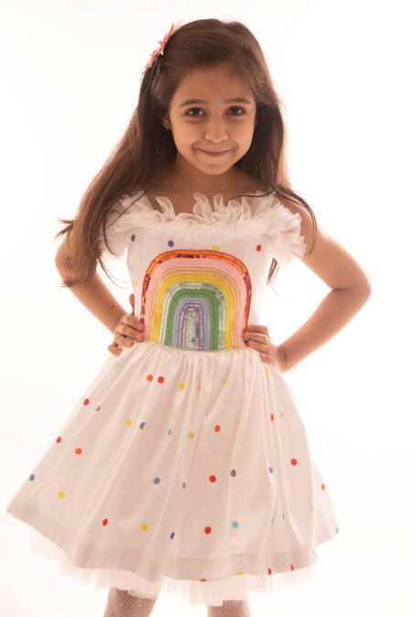 Buy_PA:Paa_White Polka Print Dress_Online_at_Aza_Fashions