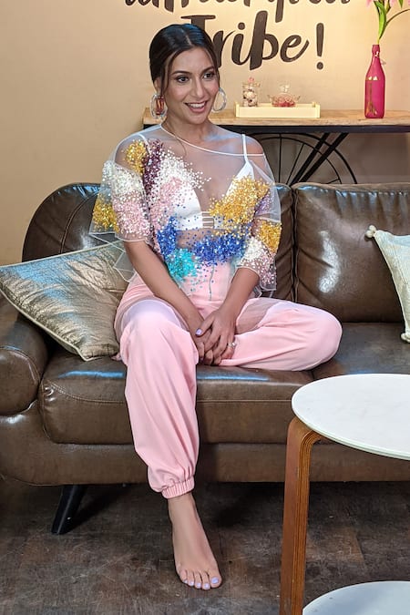 Babita Malkani Sheer Top & Pant Set 