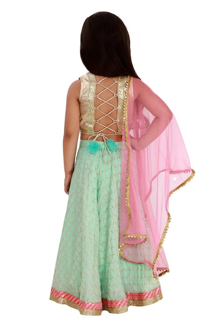 Bloomers By Amrita M Floral Motif Lehenga Set 