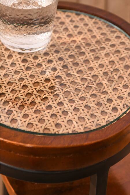 Mason Home_Brown Rattan Kovo Tiered Table_Online_at_Aza_Fashions