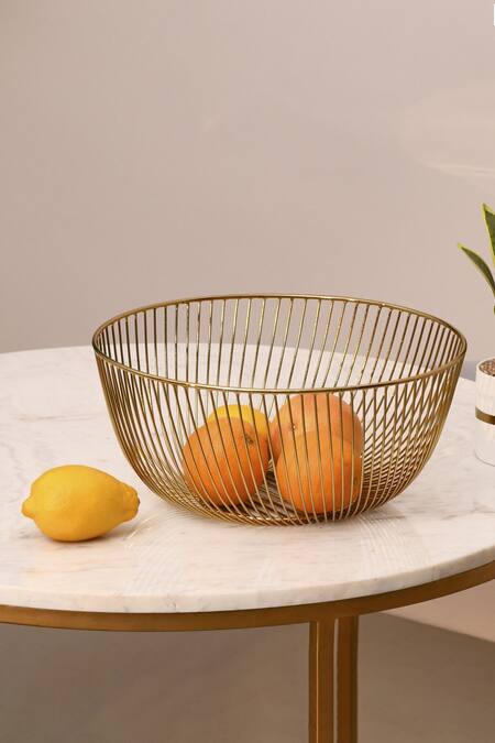 Mason Home Gold Iron Samara Round Fruit Basket