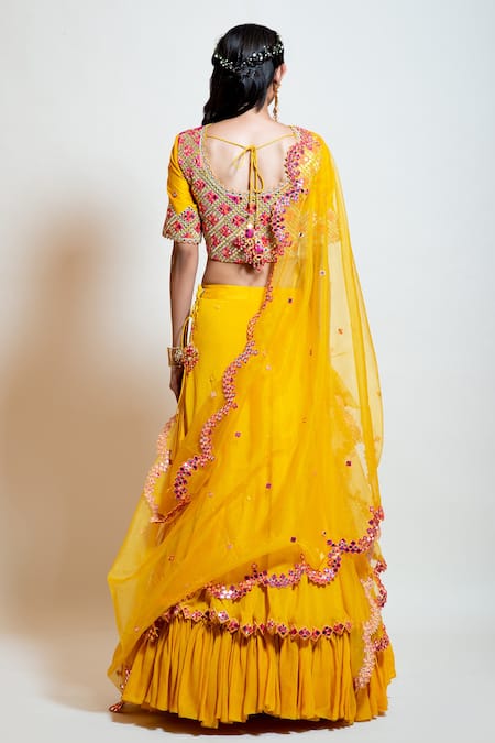 Smriti By Anju Agarwal Lehenga Set With Embroidered Blouse 