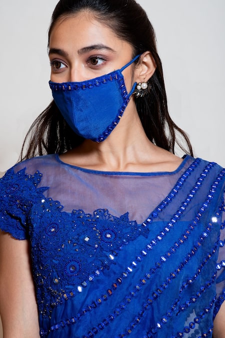 Buy Smriti By Anju Agarwal Blue Organza, Blouse Crepe, Lehenga Chinnon, Lining Embroidered Cape And Set Online at Aza Fashions Buy_Smriti By Anju Agarwal_Blue Organza, Blouse Crepe, Lehenga Chinnon, Lining Embroidered Cape And Set _Online_at_Aza_Fashions