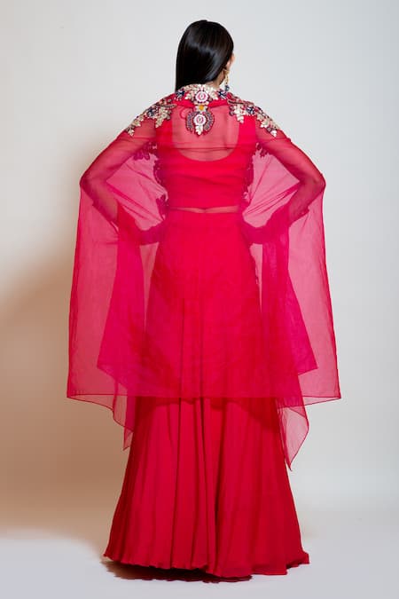 Smriti By Anju Agarwal Embellished Cape Lehenga Set 
