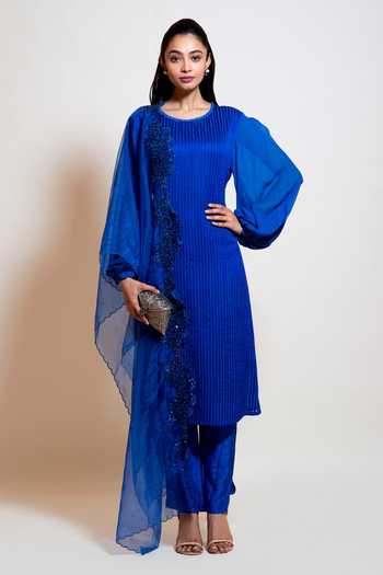 Smriti By Anju Agarwal Thread Embroidered Kurta Set 