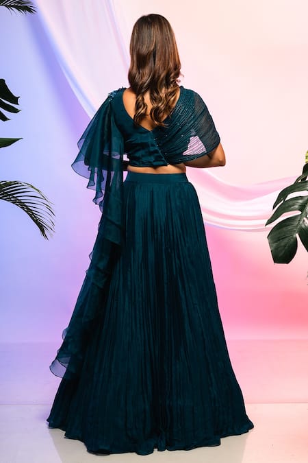 Smriti By Anju Agarwal Pleated Lehenga & Blouse Set 