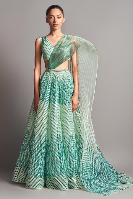 Amit Aggarwal Metallic Lehenga Set 