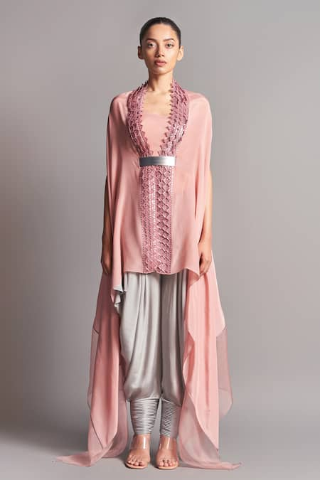 Amit Aggarwal Asymmetric Cape & Draped Pant Set 