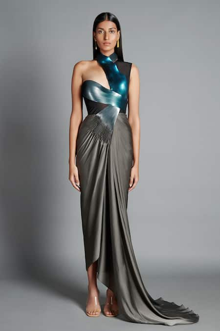 Amit Aggarwal  Draped Trail Dress  