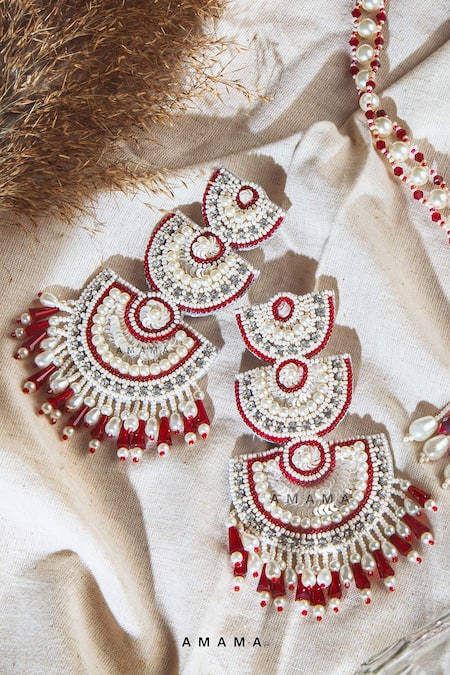 White deals sequin earrings