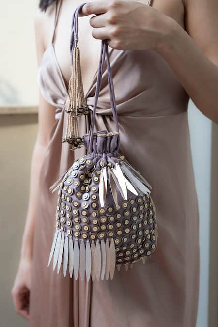 Aamli Bead Embellished Silk Organza Potli 