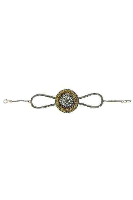 Edgy Mandala Flower Sterling Silver Charm on Black Rope Adjustable Bracelet  | eBay