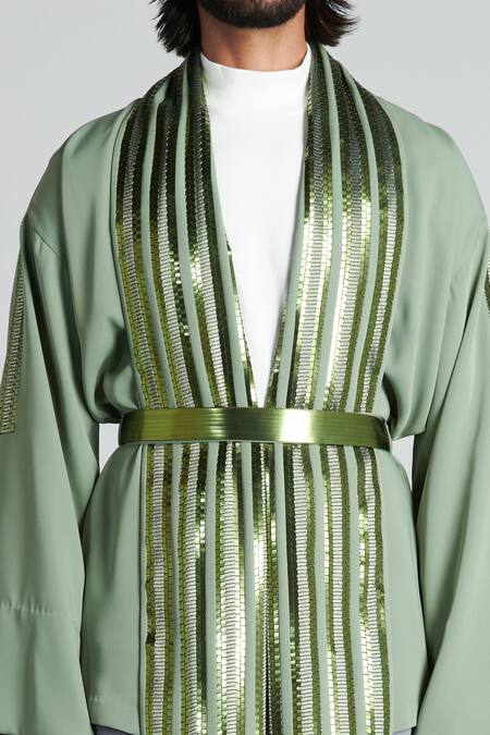 metallic kimono jacket