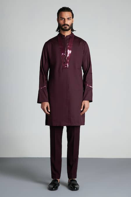 Amit Aggarwal Linen Satin Longline Shirt 