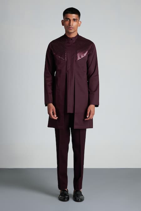 Amit Aggarwal Metallic Longline Shirt 